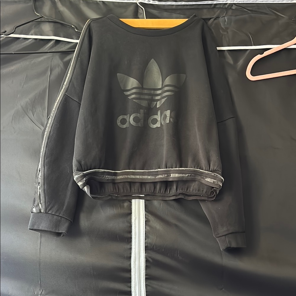 Adidas Black Crewneck with Iconic Emblem